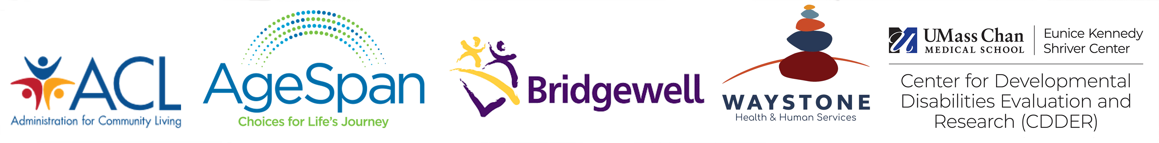 ACL, Age Span, Bridgewell, Waystone, and CDDER Logos